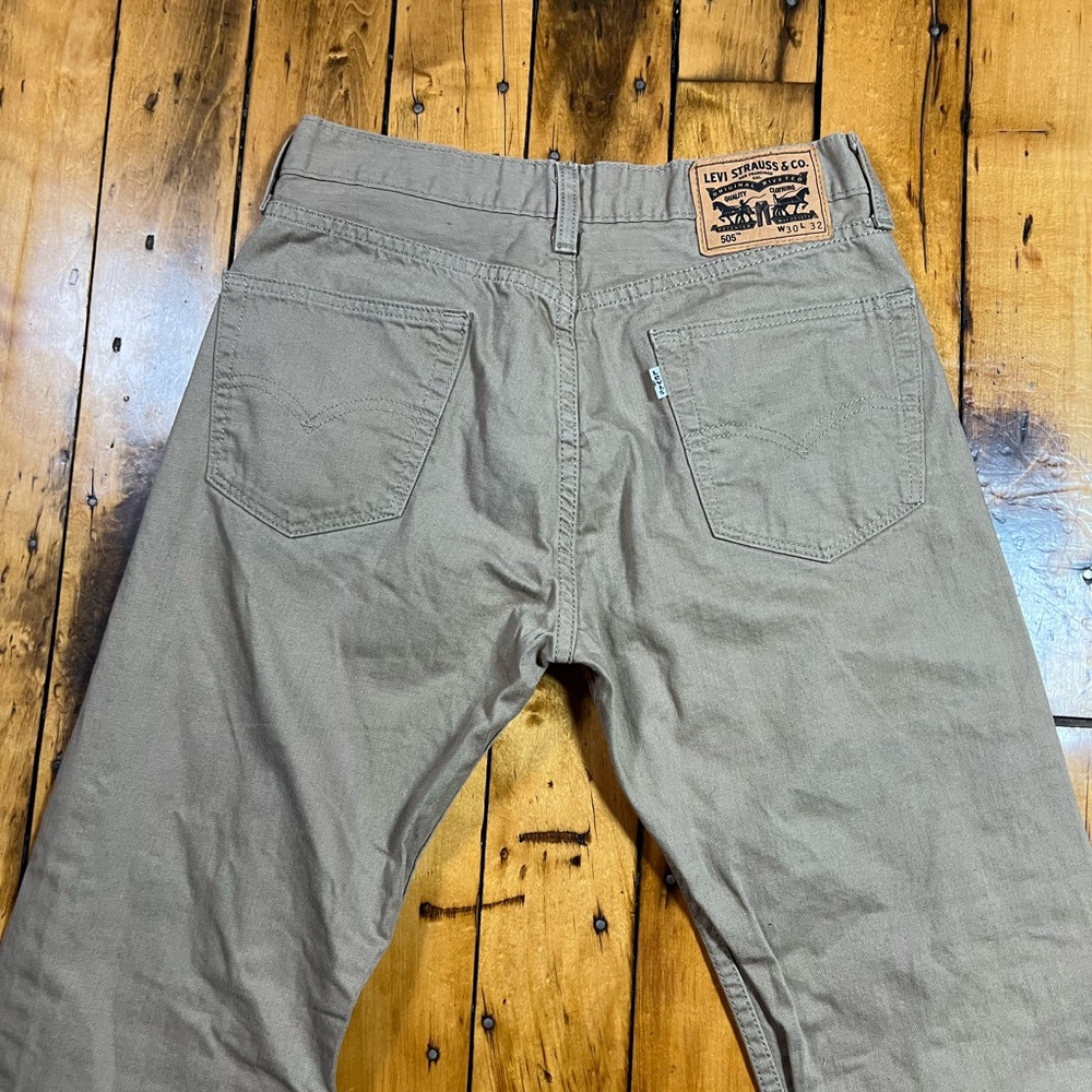 Levi’s 505 Men’s 30x32 Tan Jeans Straight Fit Beige Skater Grunge Y2K Flaw Read*